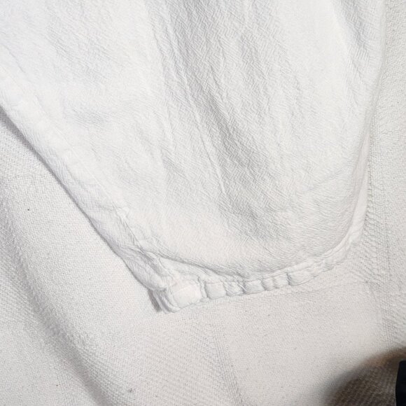 Cottonseed Casual Wear White Drawstring Elastic Waist Wide Leg Crop Pants Size L - Picture 10 of 16